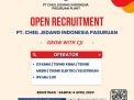 PT Cheil Jedang Indonesia Butuh Operator