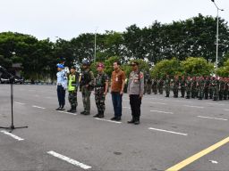Apel Kesiapan Pasukan Satgaspam VVIP Kunker RI 2 di Wilayah Jawa Timur