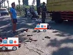 Mantan Anggota DPRD Magetan Tabrakan dengan Anggota Polisi