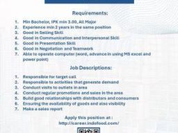 Indofood CBP We Are Hearing Area Sales Promotion Supervisor