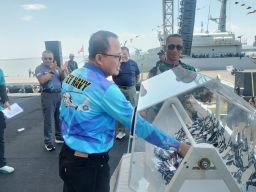 Komandan, PJU dan Personel Rajawali Laut Meriahkan NBOD Jelang HUT ke-79 TNI AL