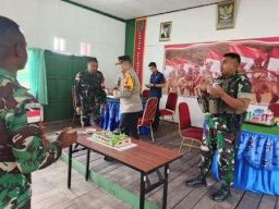 Dansatgas Yonif QY Hadiri Syukuran HUT TNI ke 79 di Koramil Oksibil