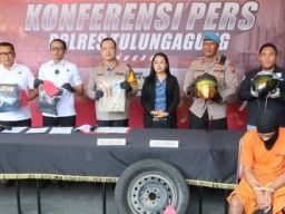 Polres Tulungagung Berhasil Ungkap Kasus Pencurian Dengan Modus Kempes Ban