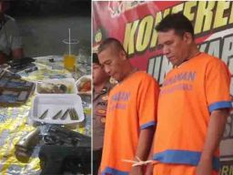 Pamer Senjata Api di Media Sosial, 2 Orang Ditangkap Polresta Sidoarjo