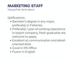PT Dharma Samudera Buka Lowongan Marketing Staff