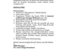Lowongan Kerja di PT Varia Niaga Nusantara
