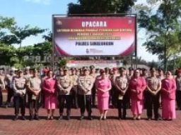 Kapolres Simalungun Pimpin Upacara Kenaikkan Pangkat 47 Personel