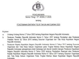 Pendaftaran Bintara Polri Tahun 2025