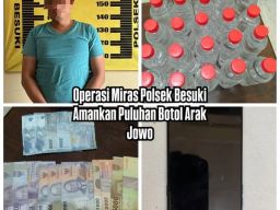 Polsek Besuki Amankan Puluhan Botol Arak Jowo