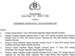 Jadwal Pendaftaran AKPOL 2025 dan Syaratnya