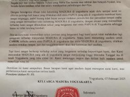 Beredar Surat Keluarga Madura Yogyakarta Tantang Carok Hendardo