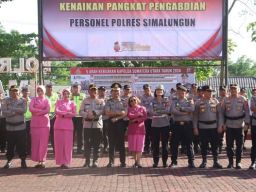 Upacara Kenaikan Pangkat Luar Biasa Personel Polres Simalungun