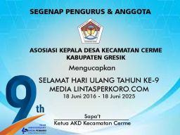 AKD Kecamatan Cerme Ucapkan Selamat HUT Lintasperkoro ke 9
