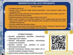 Universitas Atma Jaya Yogyakarta Buka Lowongan Dosen Studi Biologi