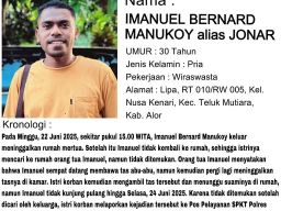 Info Orang Hilang dari Kelurahan Nusa Kenari
