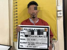 Satreskrim Polres Kampar Tangkap Pelaku Pencurian dan Pemberatan di Desa Pulau Lawas