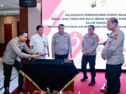 Kolaborasi Polda Jawa Timur dan BBWS Brantas Bangun Sumur Bor