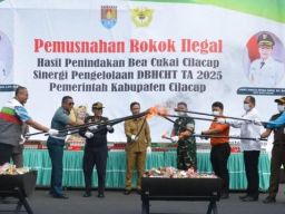 Bea Cukai Cilacap Musnahkan 900 Ribu Batang Rokok Ilegal