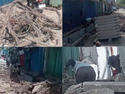 Terduga Pencuri Kabel Tembaga Telkom Beraksi di Jalan Keputran Surabaya