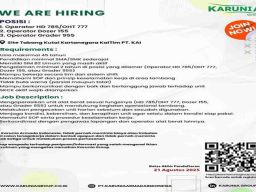 PT Karunia Armada Indonesia Buka Lowongan Kerja Sebagai Operator Dozer