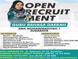 SMA Muhammadiyah 1 Surabaya Buka Lowongan Guru