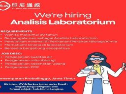 PT Tong Wei Indonesia Buka Lowongan Sebagai Analisis Laboratorium