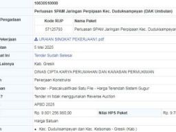 Tender Proyek SPAM Duduksampeyan Diduga Sarat Persekongkolan