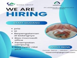 Dibutuhkan Staf Gudang di PT Hisenor Technology Indonesia