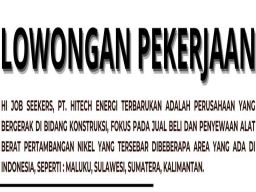 Lowongan Kerja PT Hitech Energi Terbarukan