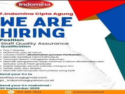 Lowongan Kerja Sebagai Staf Quality Control di PT Indomina Cipta Agung