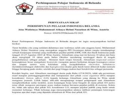 Rilis Perhimpunan Pelajar Indonesia Belanda atas Wafatnya Muhammad Athaya Helmi