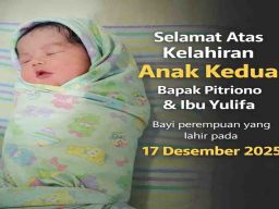 Keluarga Besar BeritaTKP Bersuka Cita Atas Kelahiran Putri dari Pitriono