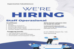Lowongan Kerja sebagai Staff Operasional di Supermarket Takashimura