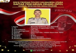 Briptu Buyung Seprimal Jadi DPO Polres Halmahera Utara