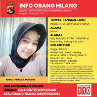 Polsek Selong Umumkan Orang Hilang Bernama Afifatul Munjian