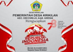Kepala Desa Krikilan Beserta Perangkat Desa Mengucapkan Dirgahayu RI ke 78