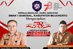 Ucapan Selamat HUT Kemerdekaan RI ke 78 dari Kepala SMAN 1 Bangsal Mojokerto