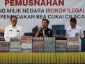 Bea Cukai Cilacap Musnahkan 1,8 Juta Batang Rokok Ilegal