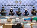 Bea Cukai Jawa Timur Musnahkan Jutaan Batang Rokok Ilegal