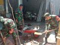 Koramil Prambon dan Relawan Giat Tanggap Darurat Bencana