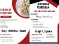 Lowongan Kerja UD Mutiara Wangi Bagian Packing dan Produksi
