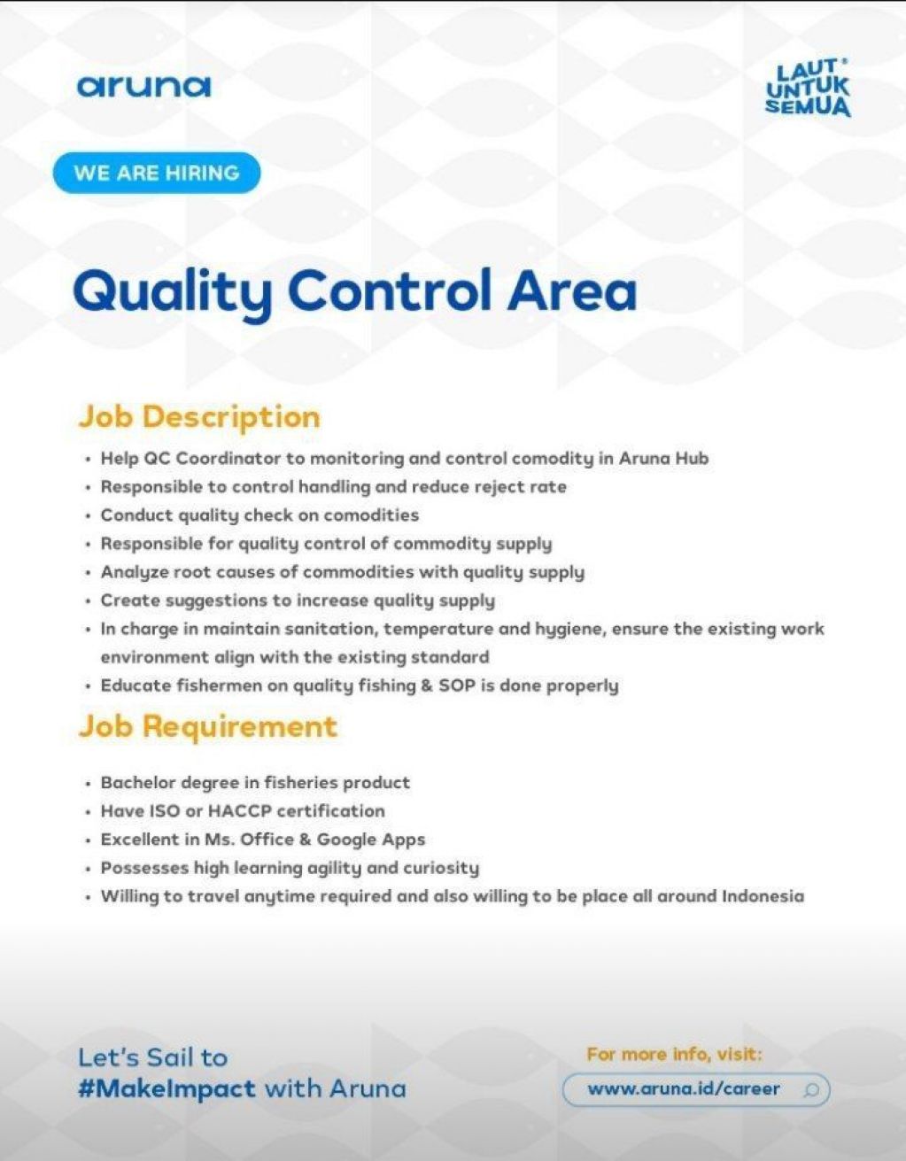 Lowongan di Aruna