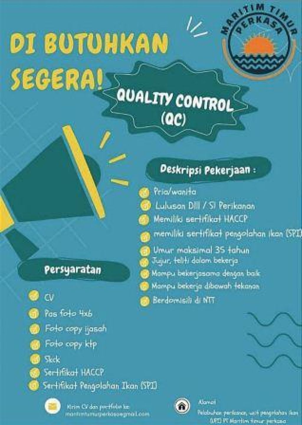 Lowongan PT Maritim Timur Perkasa