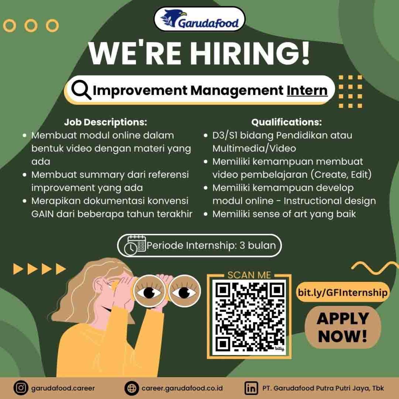 Bergabunglan dengan GarudaFood Menjadi Improvement Management Intern