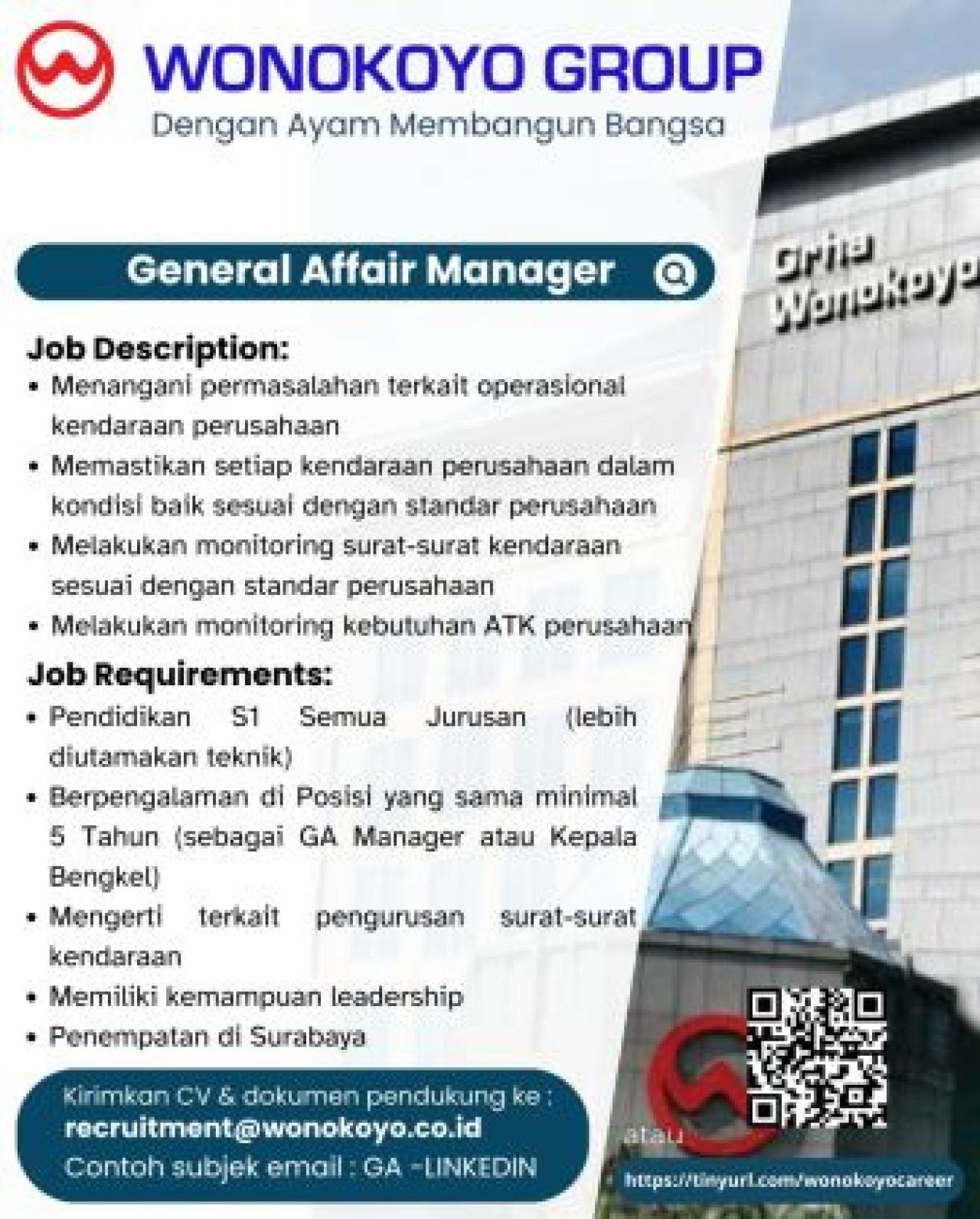 Lowongan kerja Wonokoyo Group