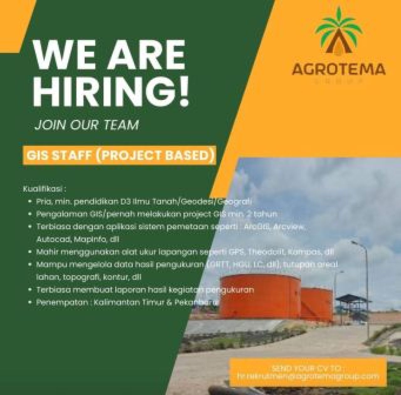Agrotema Group Sedang Buka Lowongan sebagai GIS Sfaf