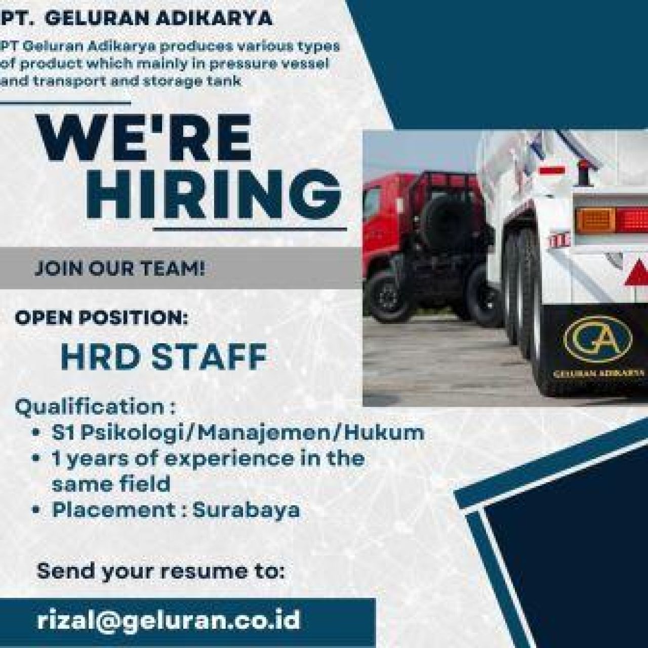 Lowongan Kerja di PT Geluran Adikarya sebagai Human Resource