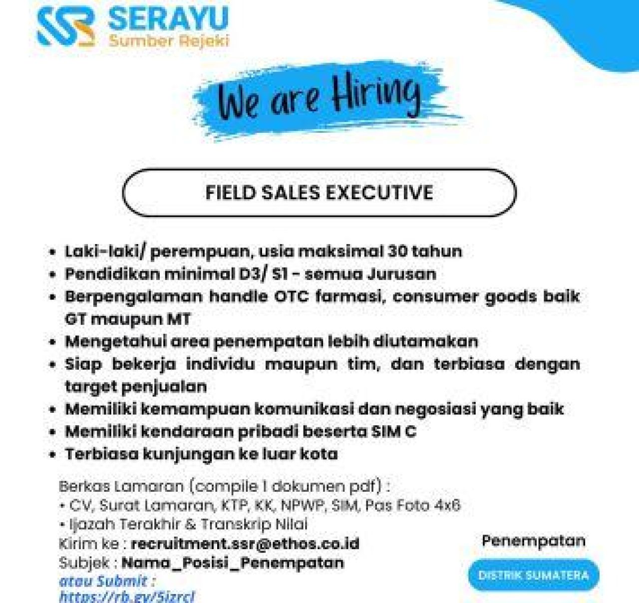 Lowongan kerja di PT Serayu Sumber Rejeki