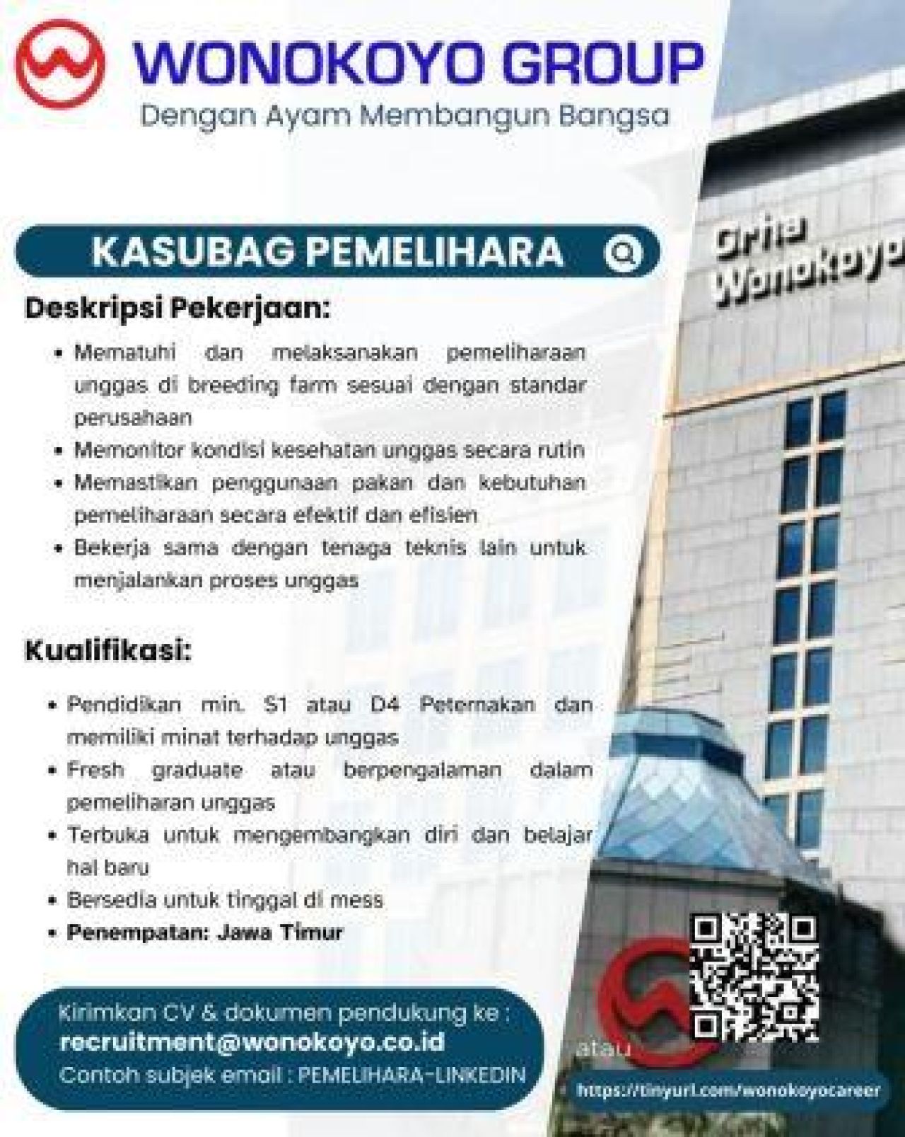 Lowongan kerja di Wonokoyo Group