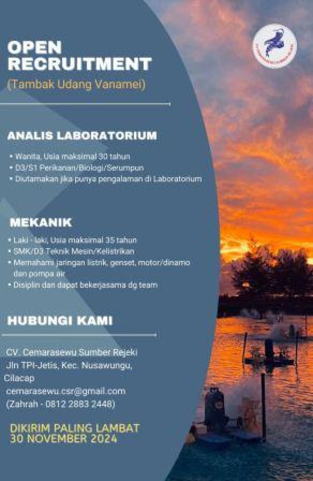 CV Cemarasewu Sumber Rejeki Buka Lowongan Analis Laboratorium